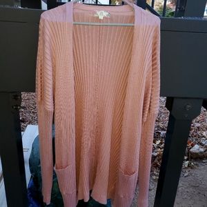 Pink Cardigan 3x long sleeve